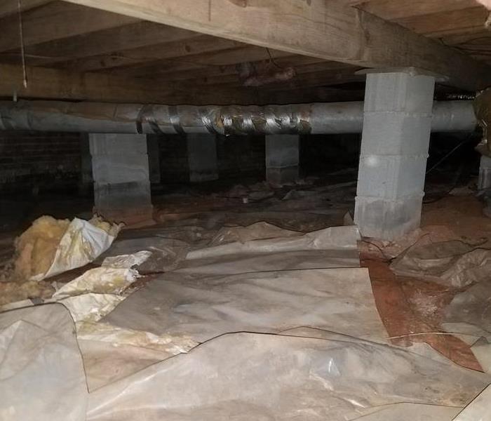 Crawlspace before Vapor Barrier Replacement